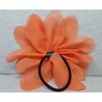Elastic for hair, flower-shaped, with plastic knot, light orange color